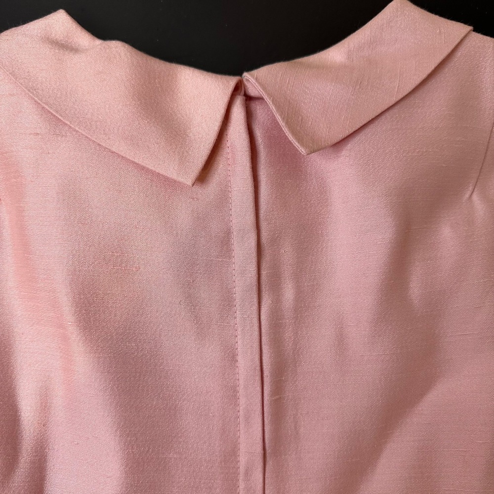 Vintage Rona Pink Skirt Suit Set Rhinestone Button Bow Dress Jacket 2pc - Picture 3 of 16